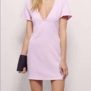 Tobi Light Pink Short Sleeve V-Neck Sweet Intentions Mini Dress Size Small NWT